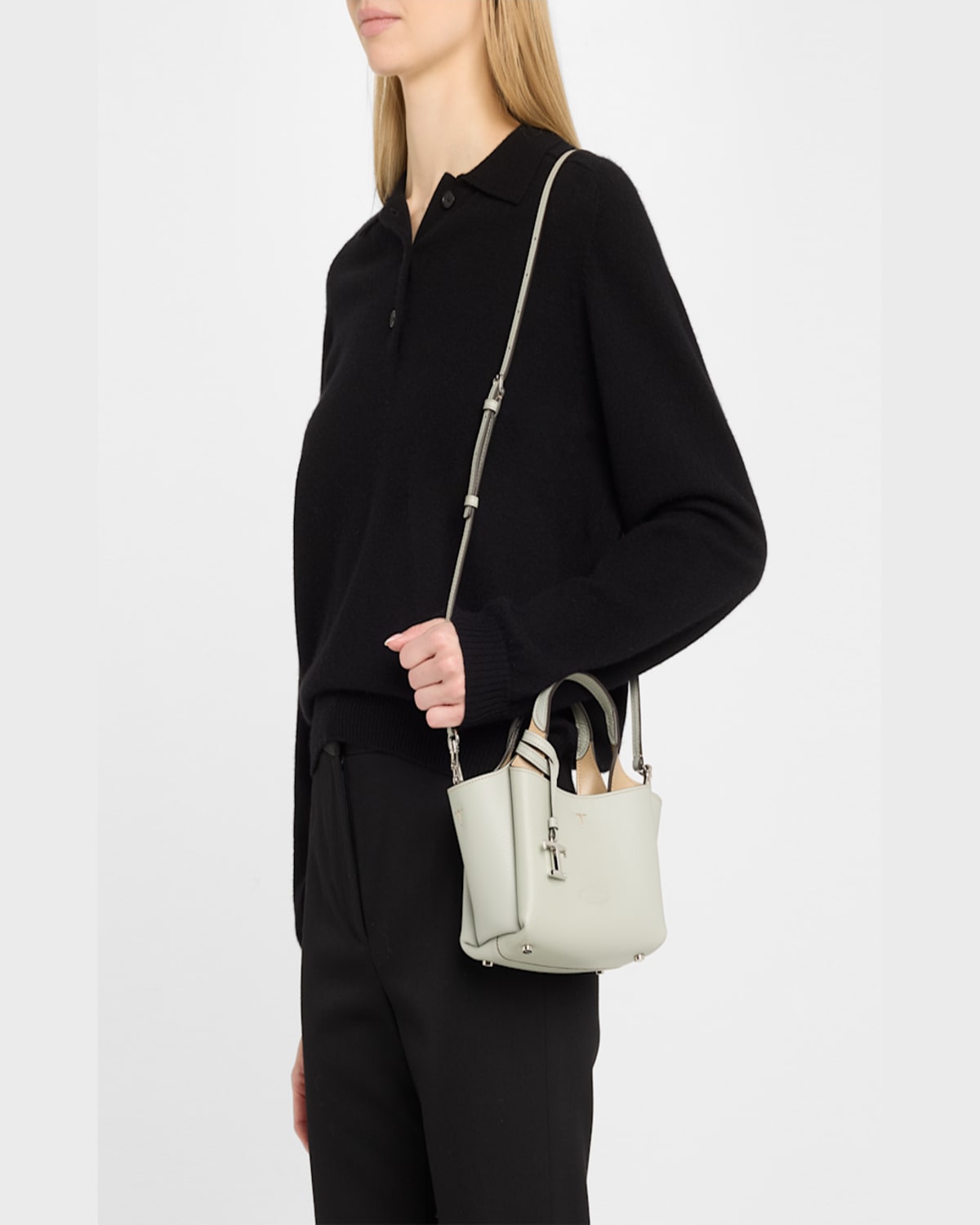 Tod's Apa 2 Micro Leather Shoulder Bag In Cromo Ch Naturale Ch