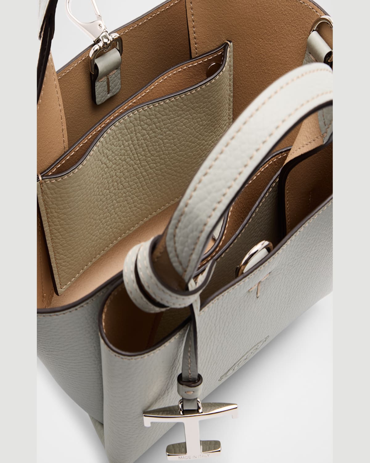 Tod's Apa 2 Micro Leather Shoulder Bag In Cromo Ch Naturale Ch