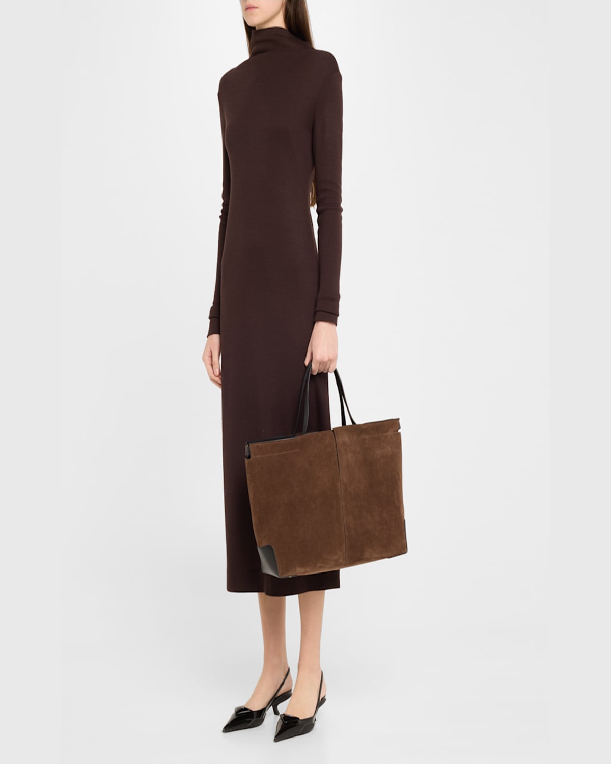 Tod's Shopping Suede Tote Bag In Marrone Africa Nero