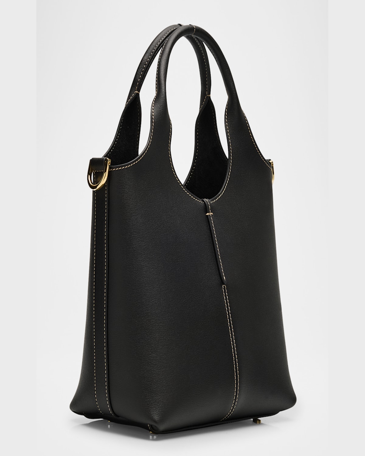 Tod's Mini Leather Shopping Bag Tote In Nero