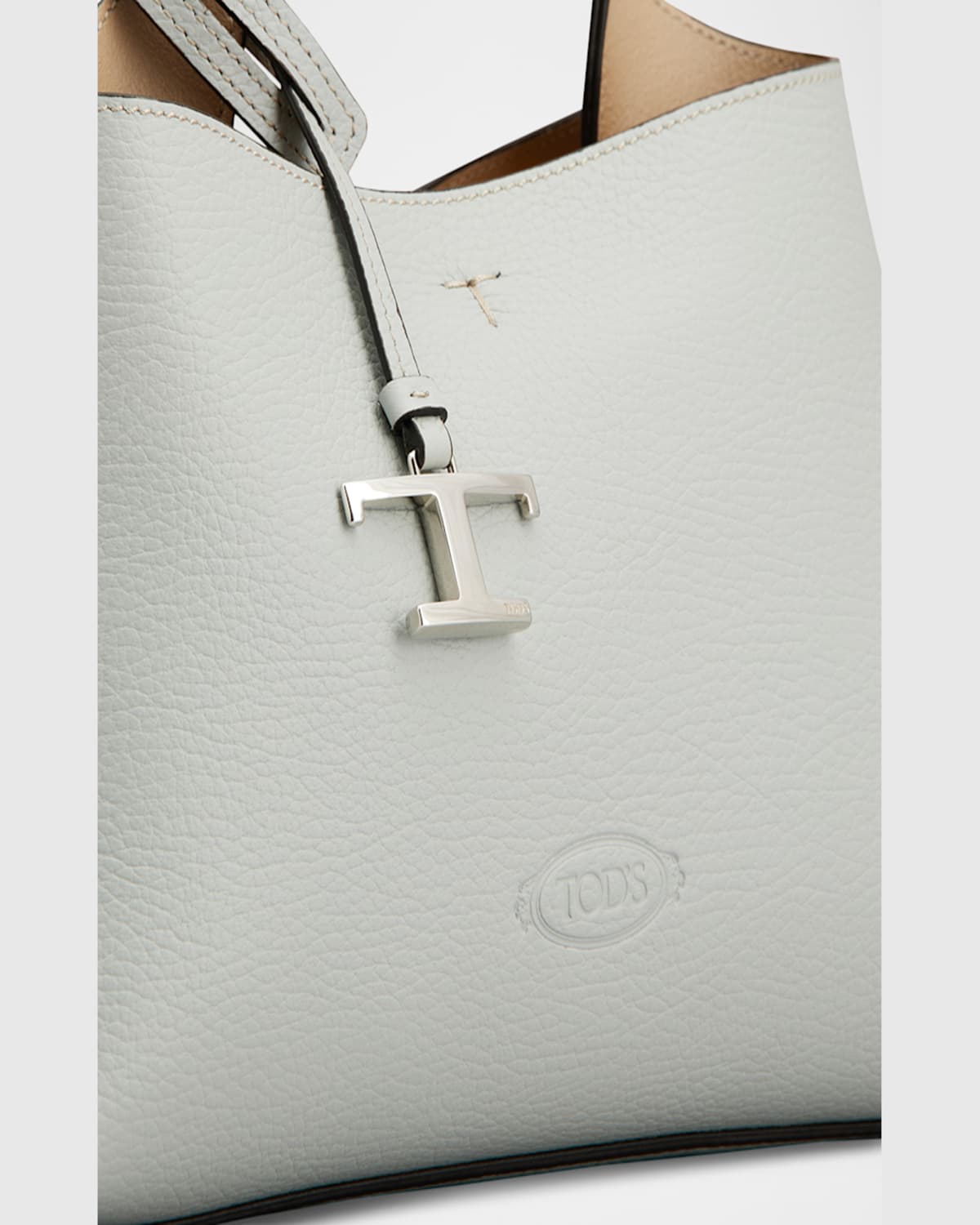 Tod's Micro Leather Top Handle Bag In Cromo