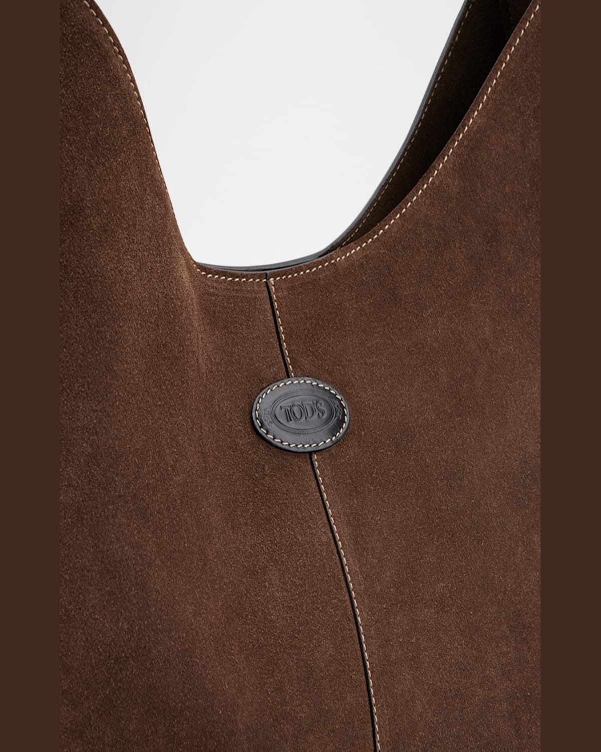 Shop Tod's Medium Suede & Leather Hobo Bag In Marrone Africa Nero