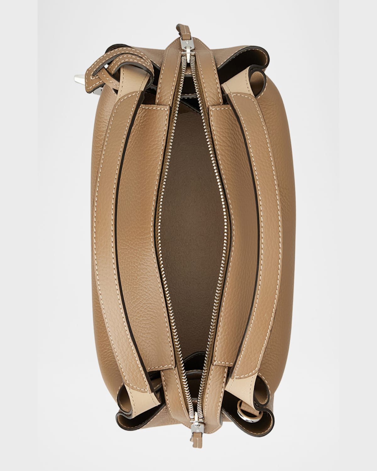 Tod's Api Mini Zip Leather Top-handle Bag In Cappuccino Naturale