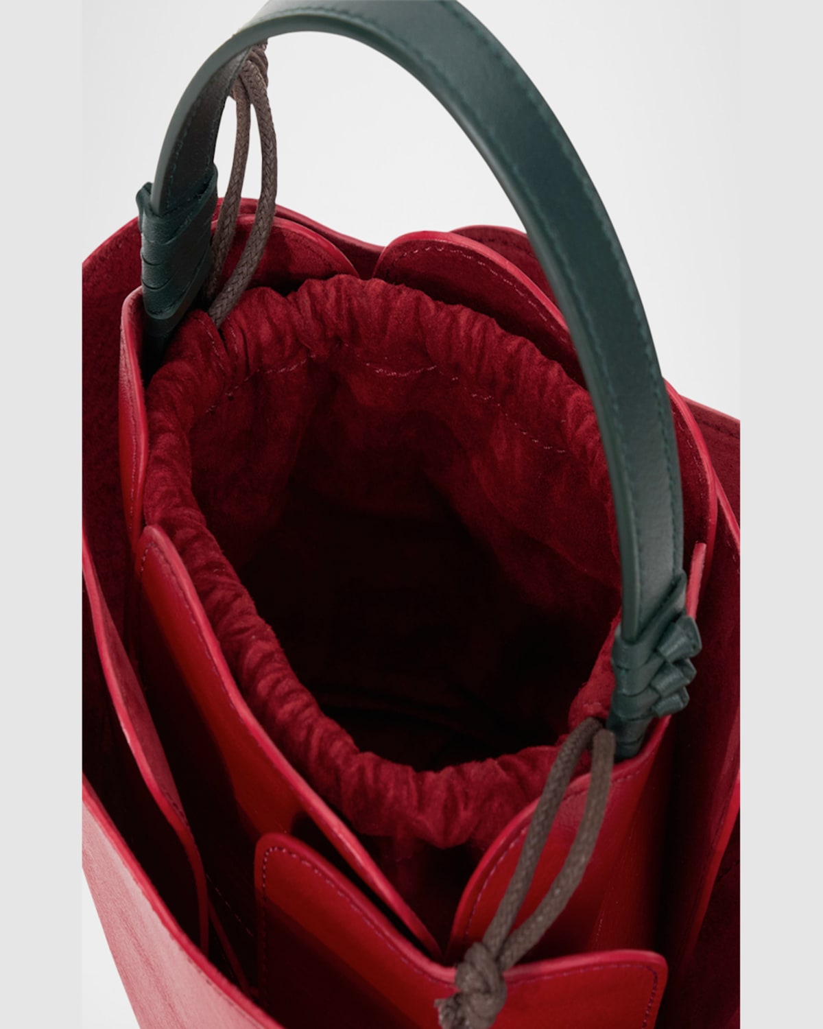 Staud Juliet Rose Leather Top-handle Bag In Rouge
