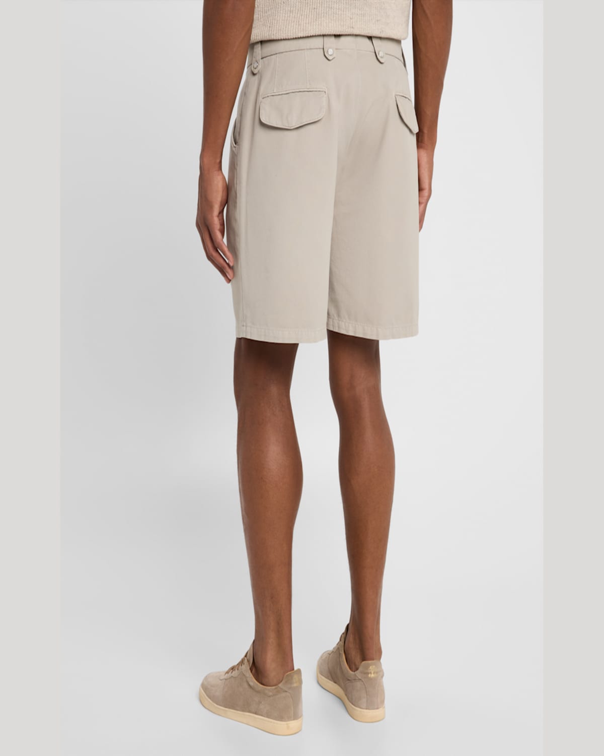 Brunello Cucinelli Men's Cotton Dyed Bermuda Shorts In Blue