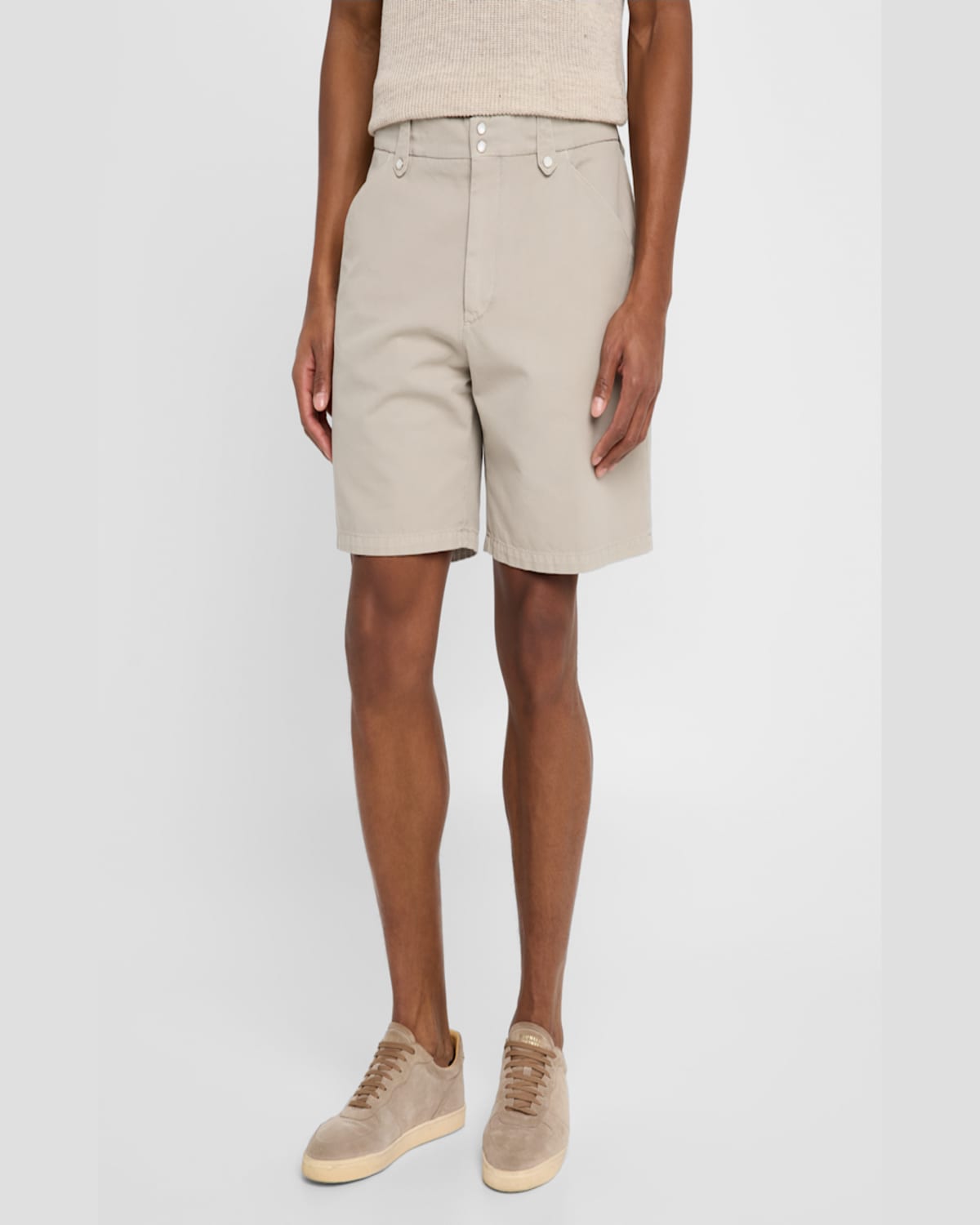 Brunello Cucinelli Men's Cotton Dyed Bermuda Shorts In Blue