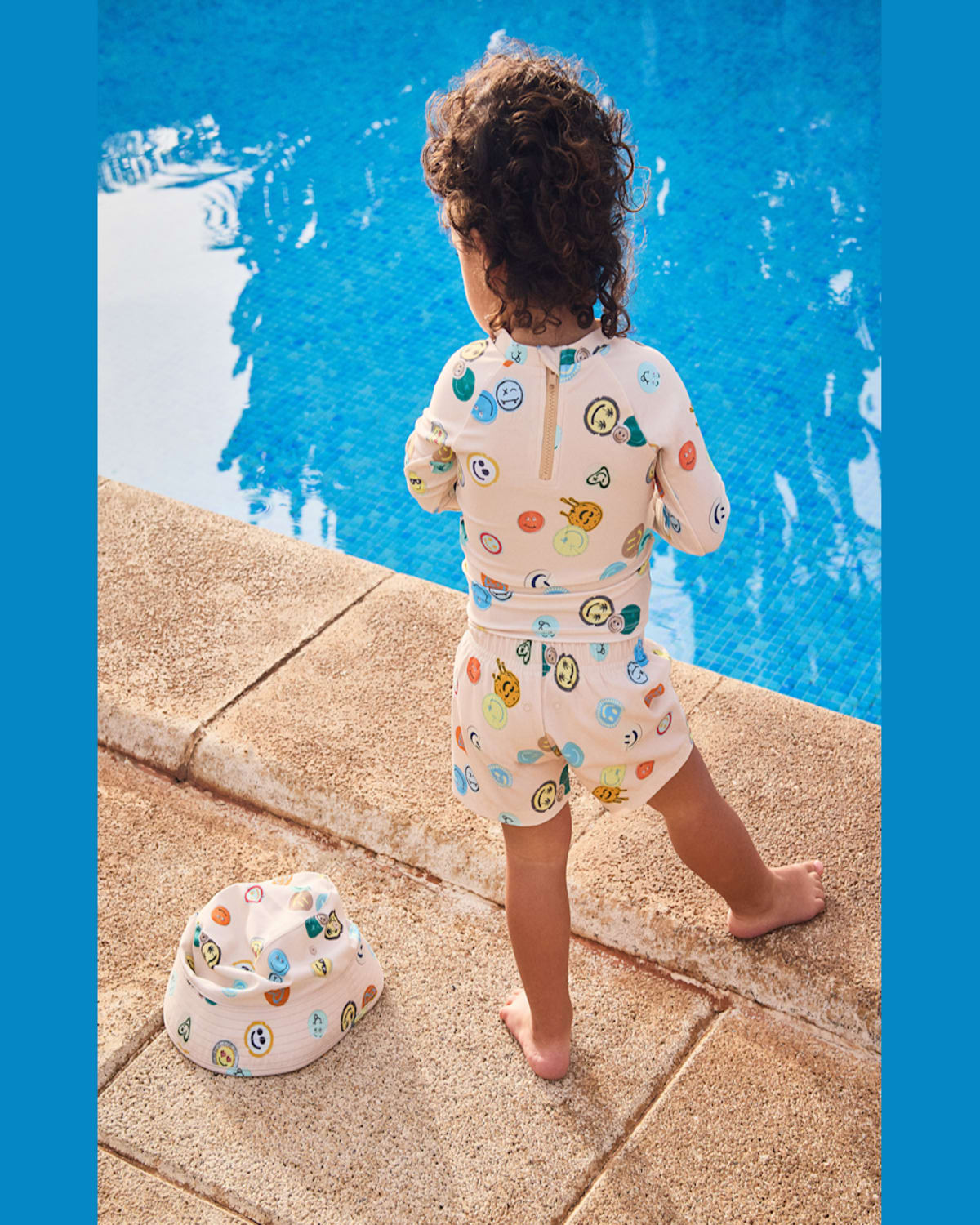 Molo Boy's Nemo Long-sleeve Rashguard Swim Top In Sand Smile