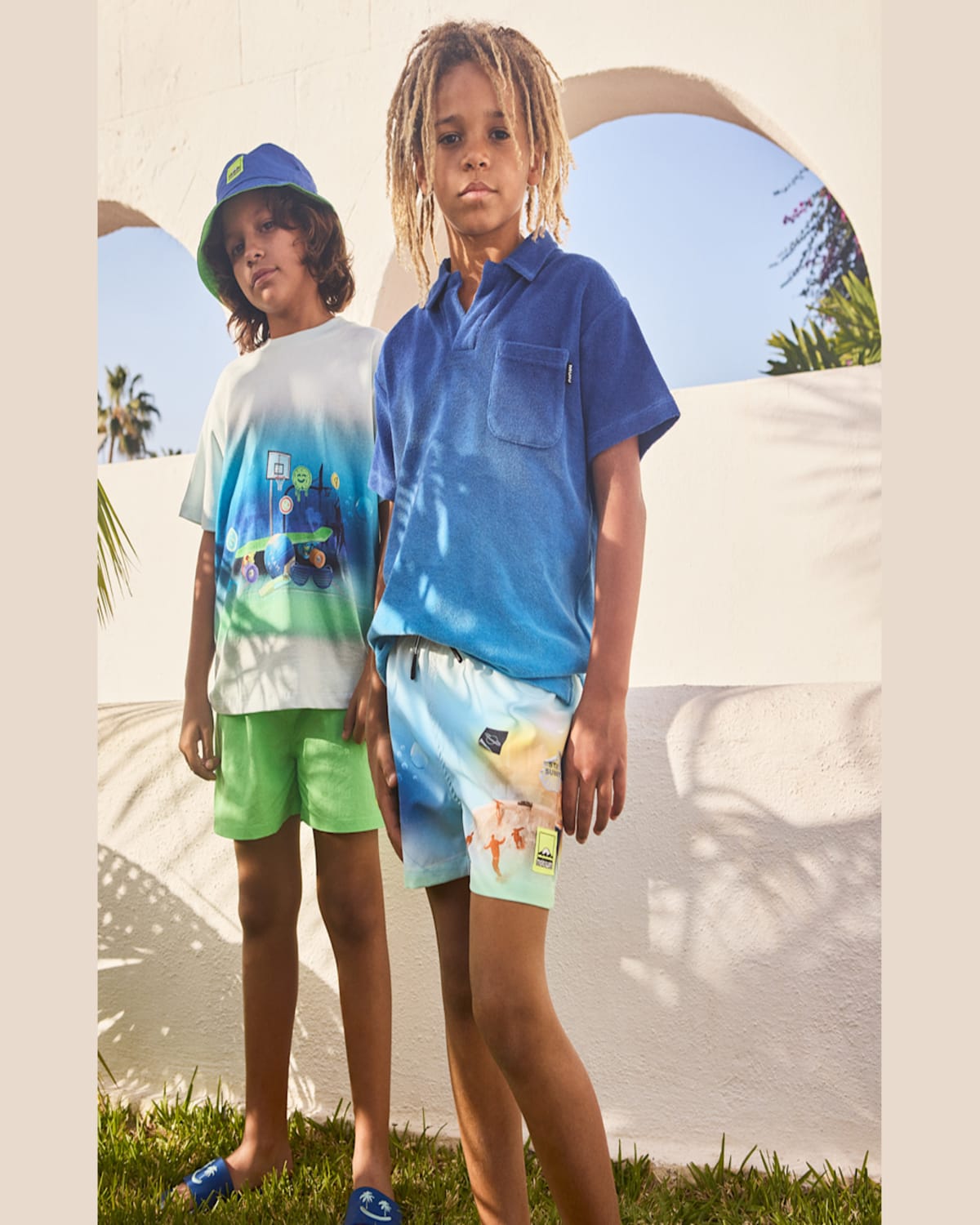 Molo Boy's Randel Organic Cotton Short-sleeve Polo Shirt In Mazarine Blue