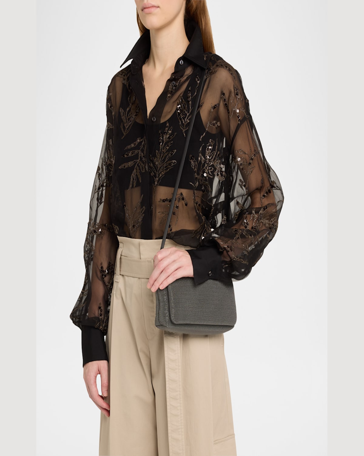 BRUNELLO CUCINELLI MONILI CONVERTIBLE FLAP LEATHER CLUTCH BAG 