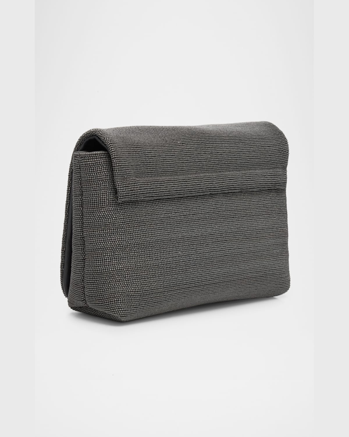 BRUNELLO CUCINELLI MONILI CONVERTIBLE FLAP LEATHER CLUTCH BAG 