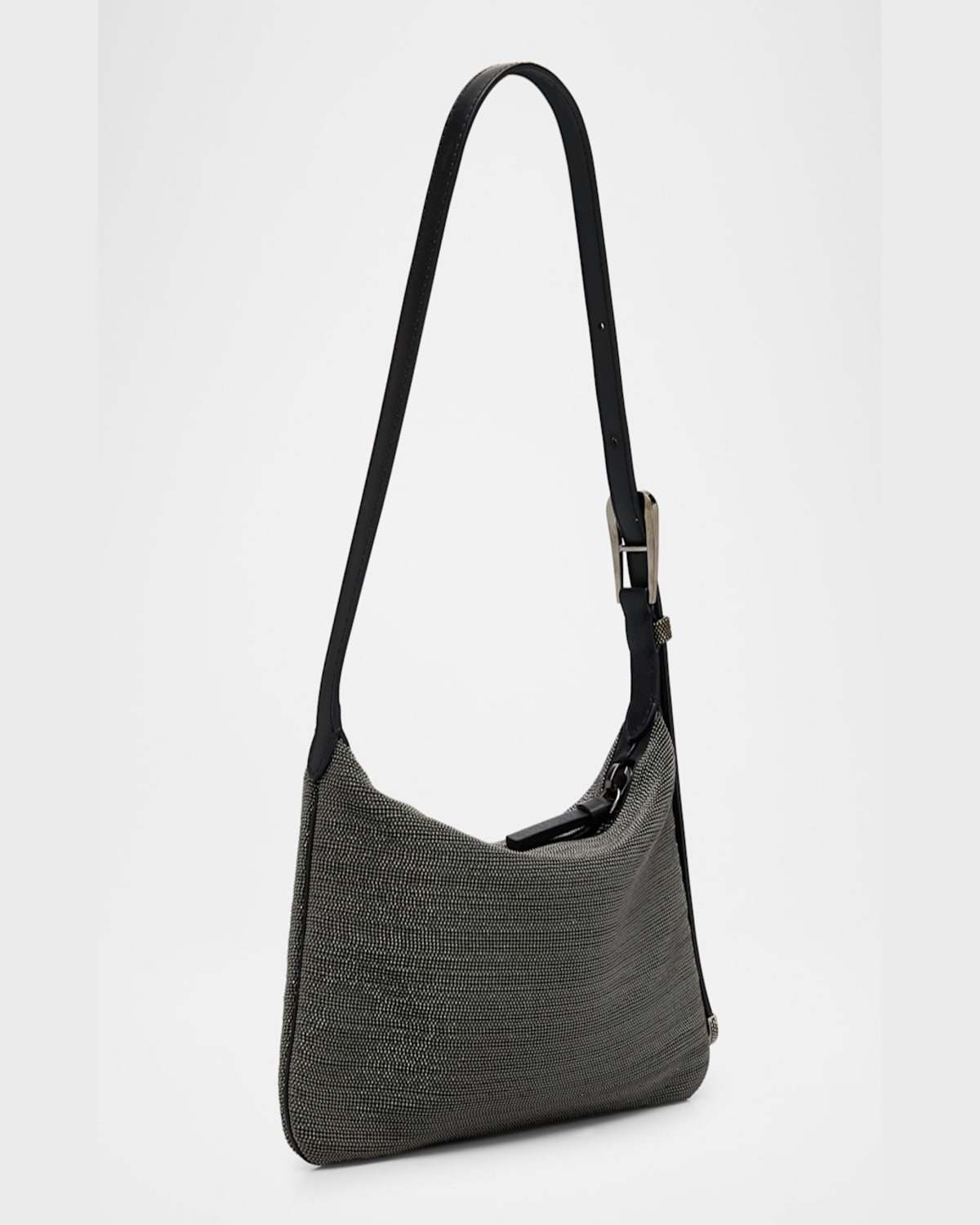 BRUNELLO CUCINELLI ALLOVER MONILI LEATHER SHOULDER BAG 