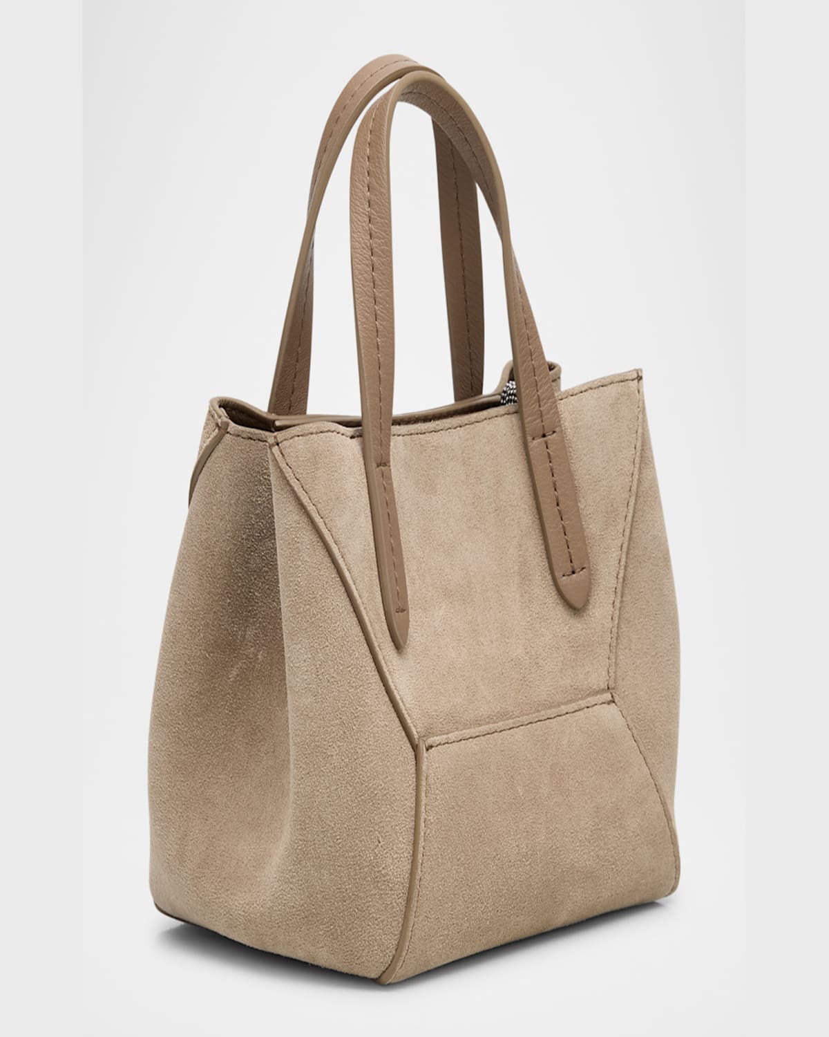 Brunello Cucinelli Essense Monili Leather Top-handle Bag In Ice