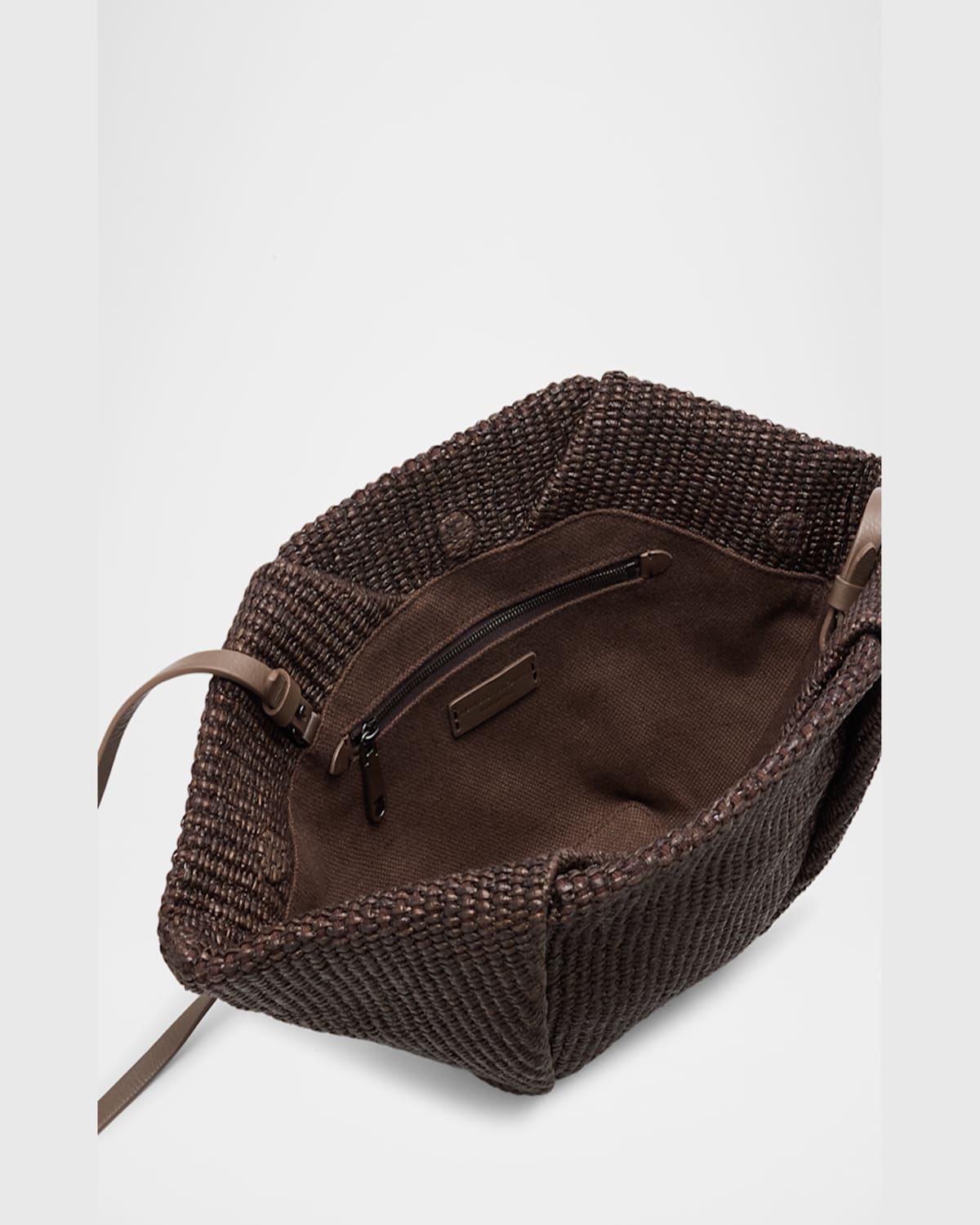BRUNELLO CUCINELLI FAN RAFFIA CLUTCH BAG 