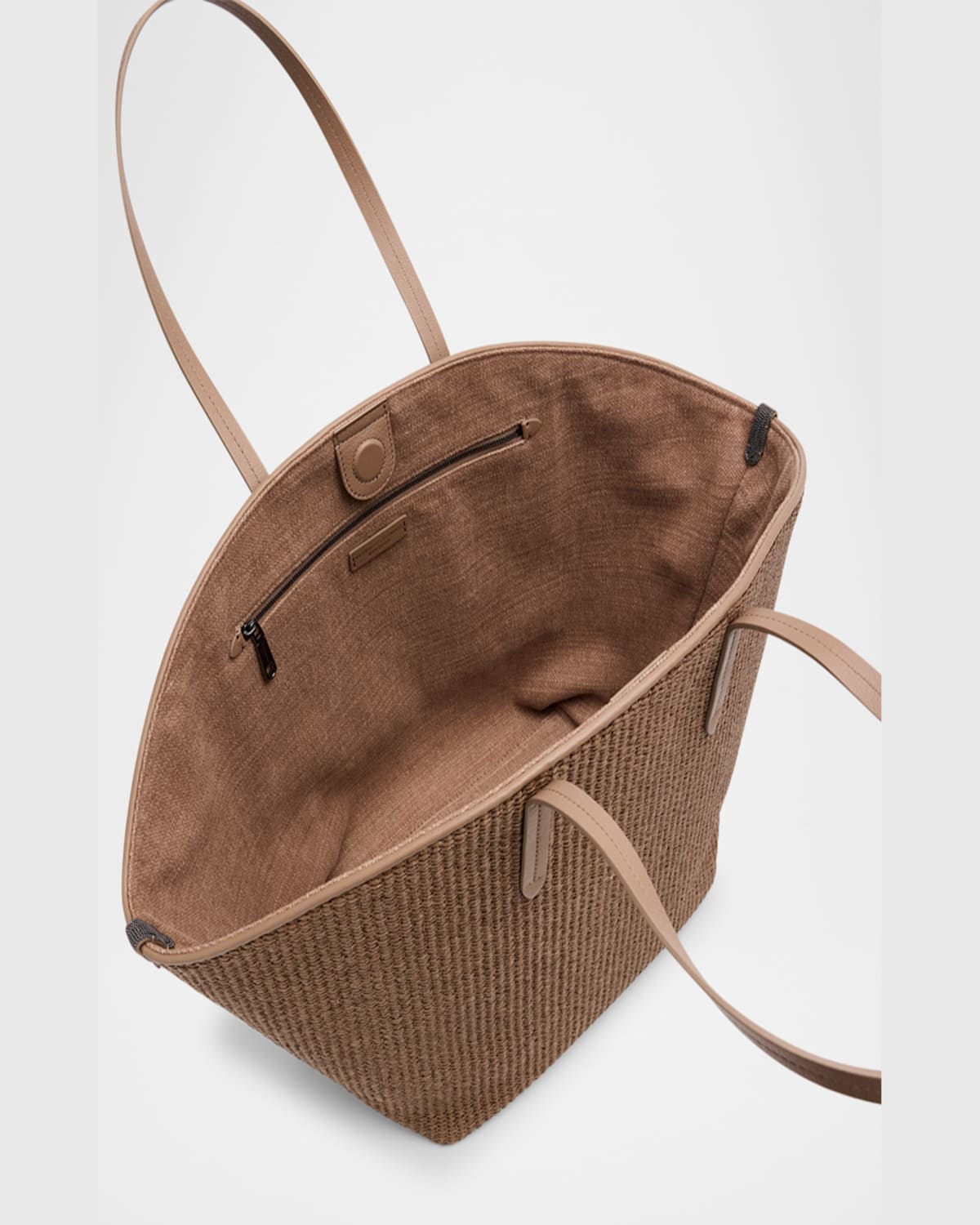BRUNELLO CUCINELLI MONILI RAFFIA TOTE BAG 