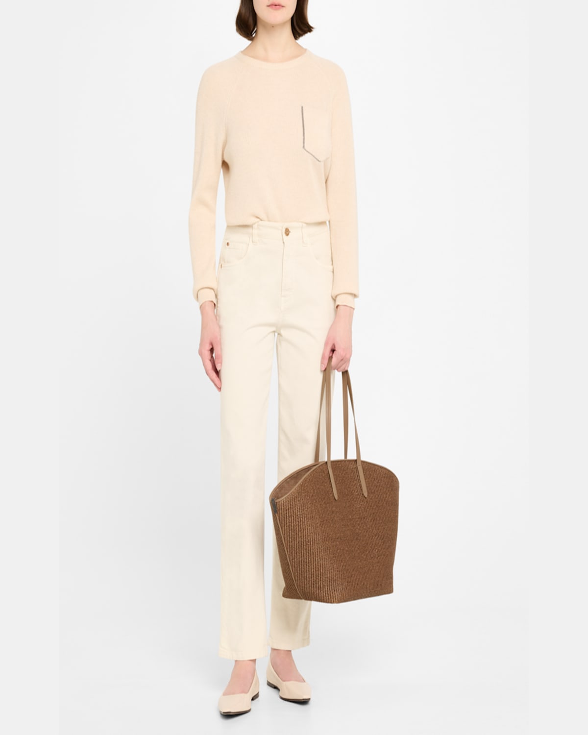 BRUNELLO CUCINELLI MONILI RAFFIA TOTE BAG 