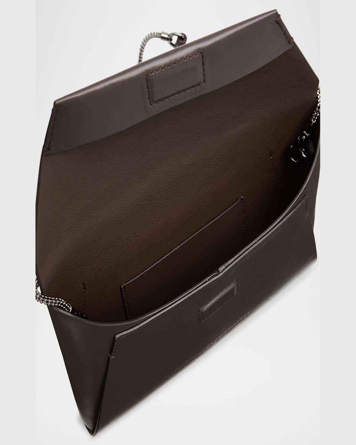 BRUNELLO CUCINELLI ENVELOPE FLAP LEATHER CLUTCH BAG 