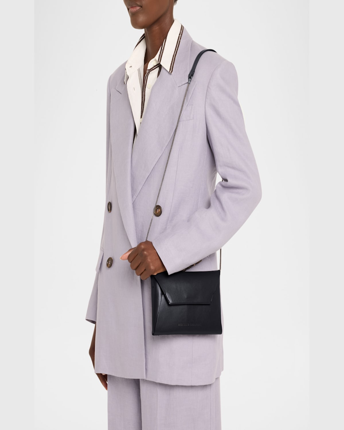 BRUNELLO CUCINELLI ENVELOPE FLAP LEATHER CLUTCH BAG 