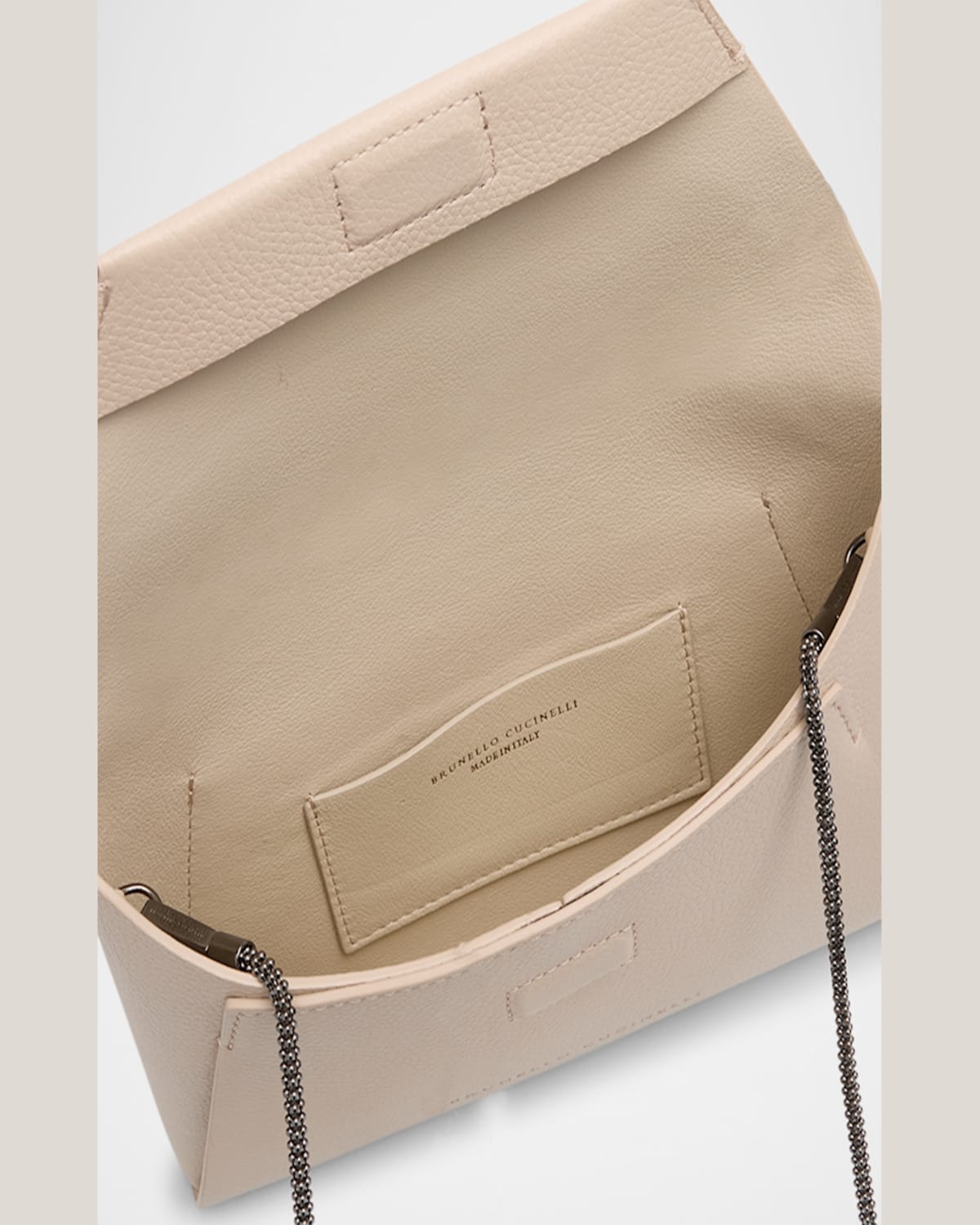BRUNELLO CUCINELLI ENVELOPE FLAP LEATHER CLUTCH BAG 