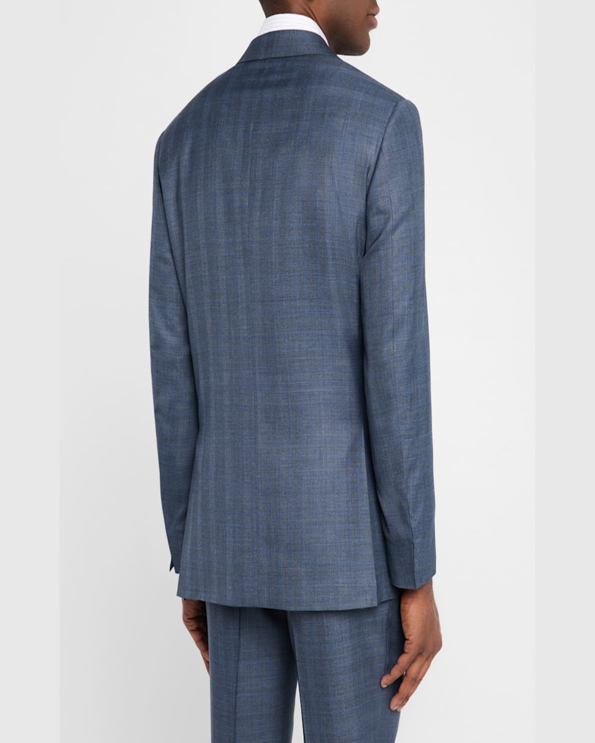 Canali Men's Wool-silk Plaid Suit In Blue