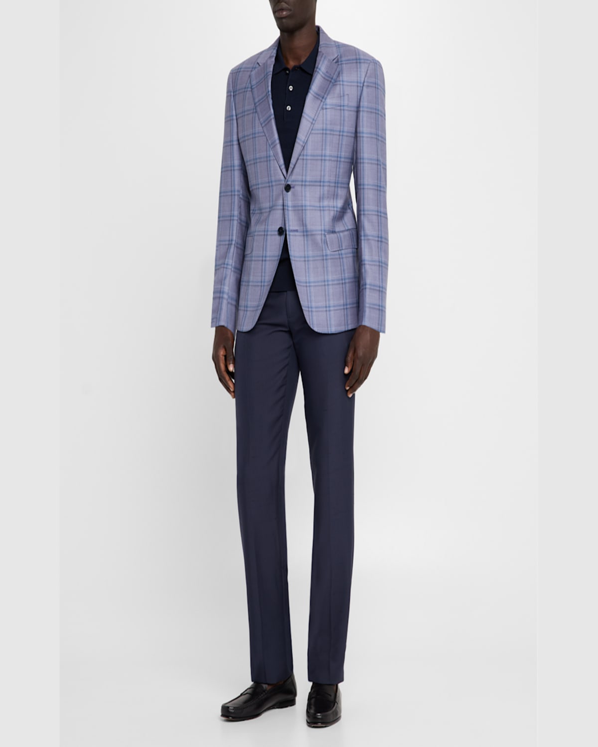 Emporio Armani Men's Oversized Plaid Sport Coat In Purple