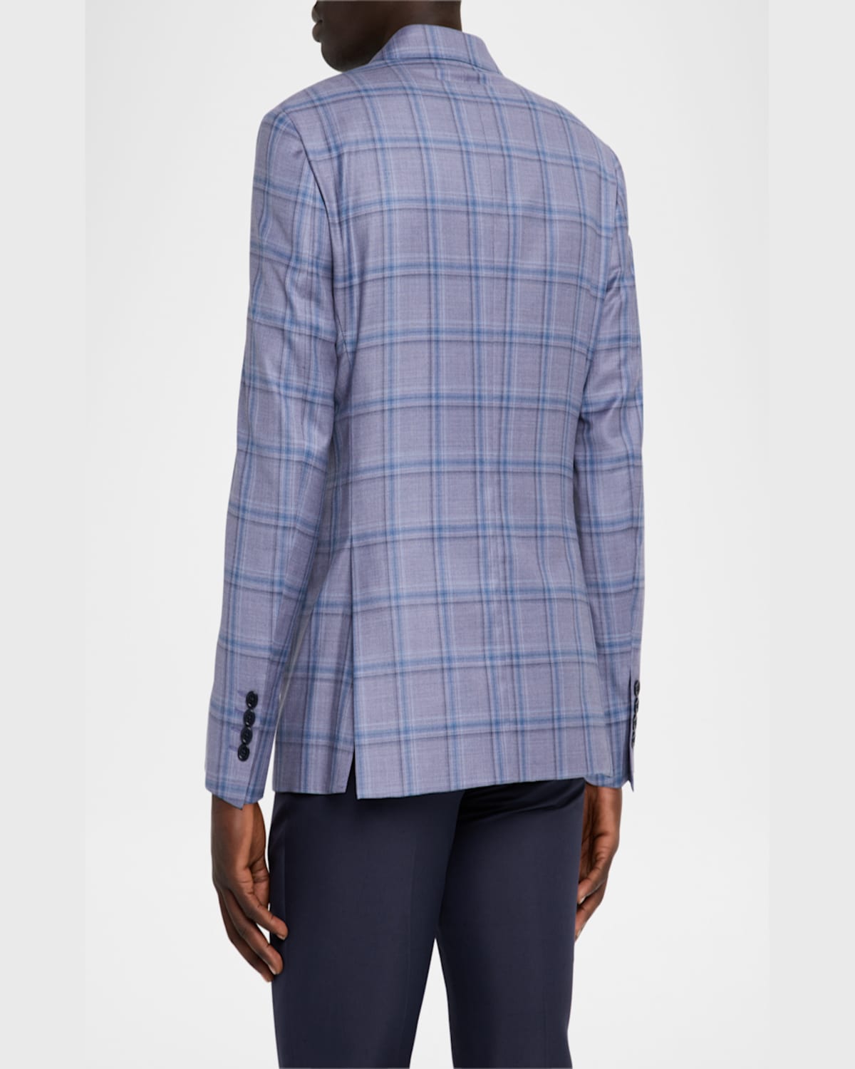 Emporio Armani Men's Oversized Plaid Sport Coat In Purple