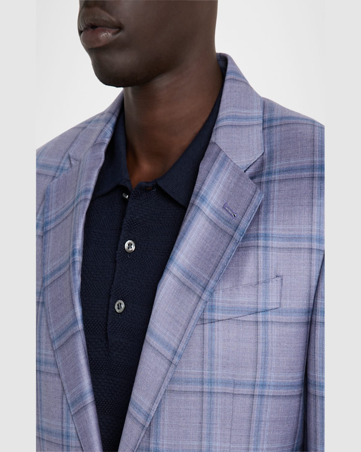 Emporio Armani Men's Oversized Plaid Sport Coat In Purple