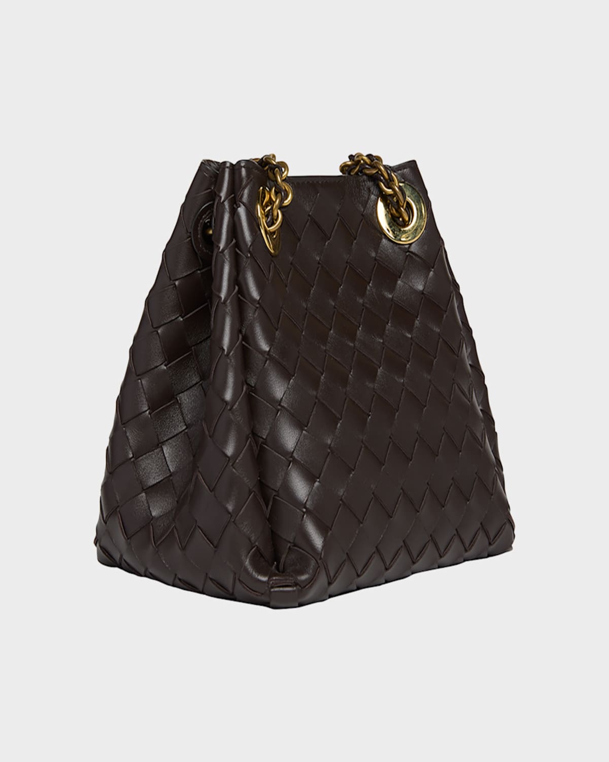 Bottega Veneta Black Intrecciato Leather Two-way Handbag In Fondant