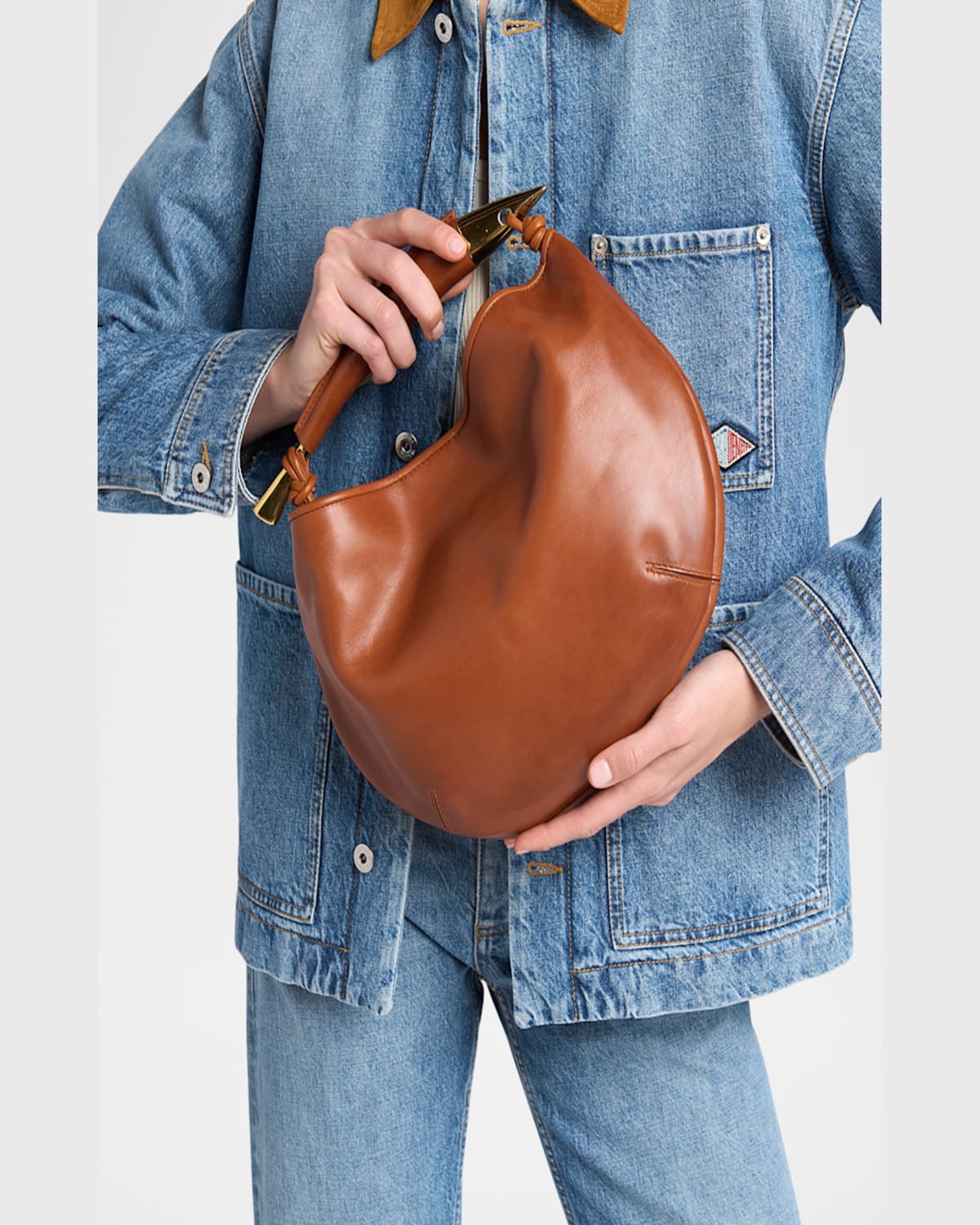Bottega Veneta Small Sardine Leather Top-handle Bag In Light Wood