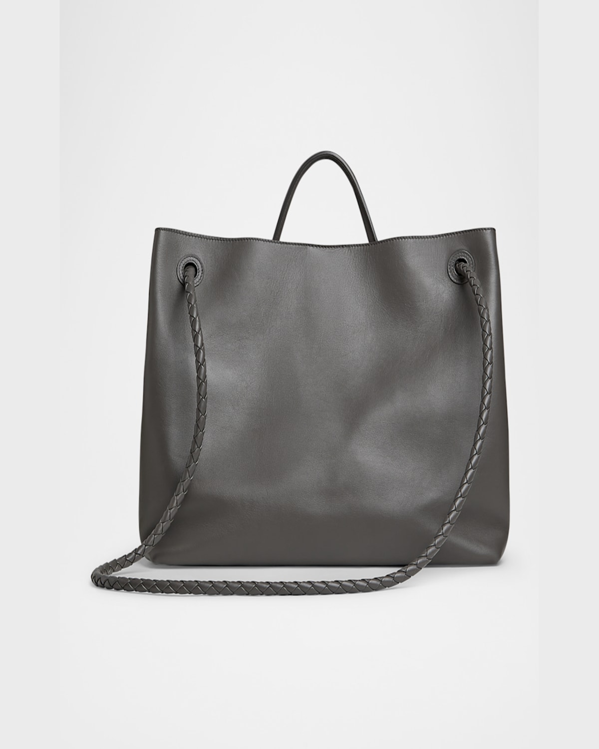 Bottega Veneta Large Andiamo Leather Top-handle Bag In Lapilli Travertine