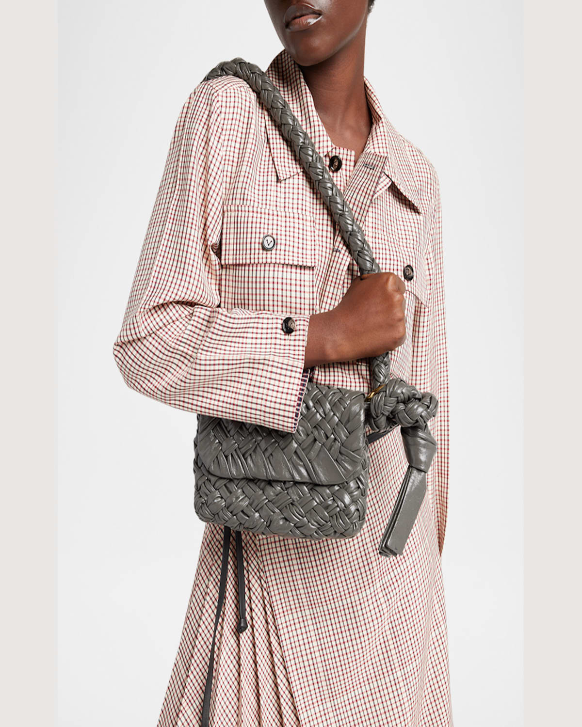 BOTTEGA VENETA SMALL KALIMERO LEATHER SHOULDER BAG 