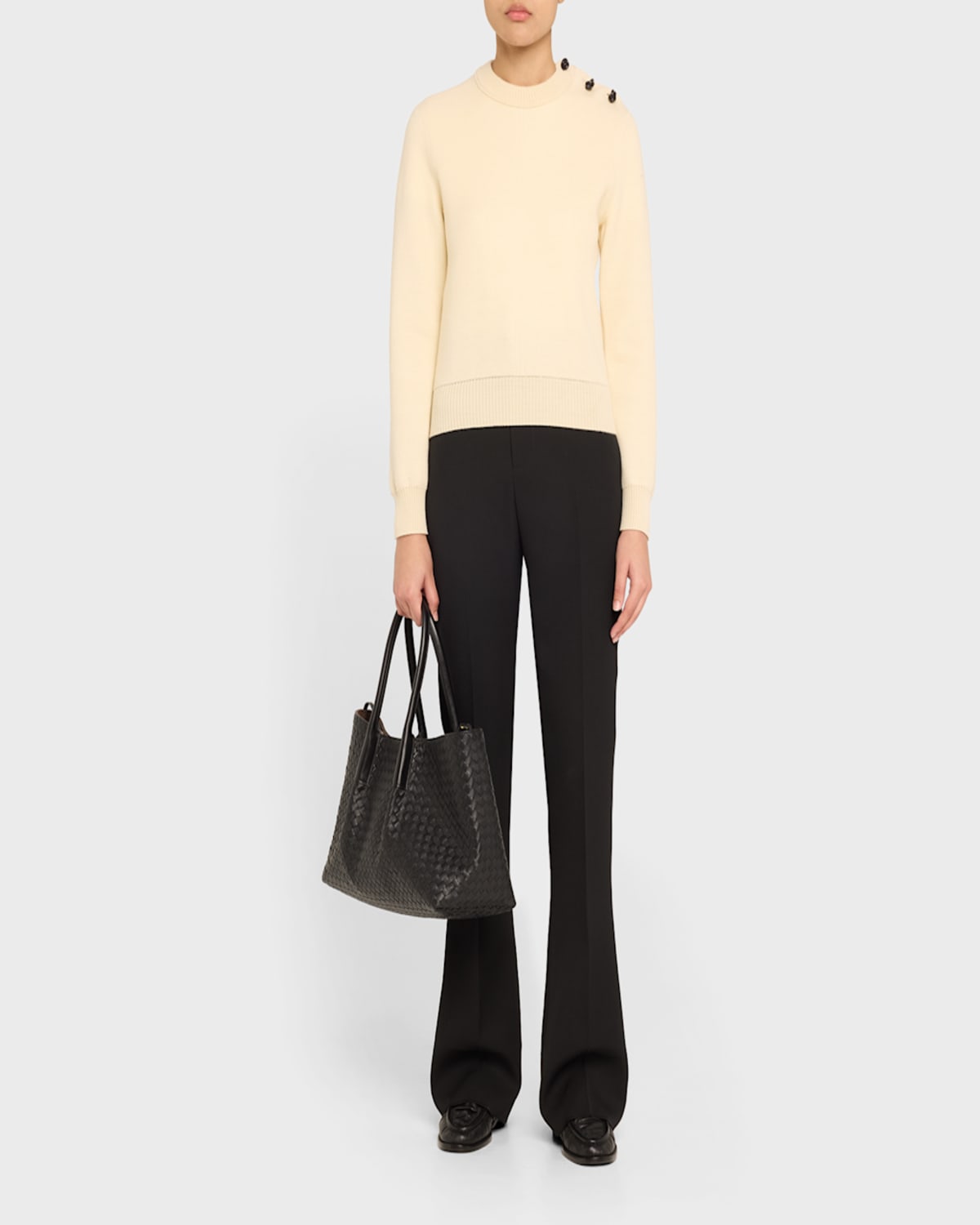 Bottega Veneta Pinacoteca Reversible Intrecciato Leather Tote In Black Fondant