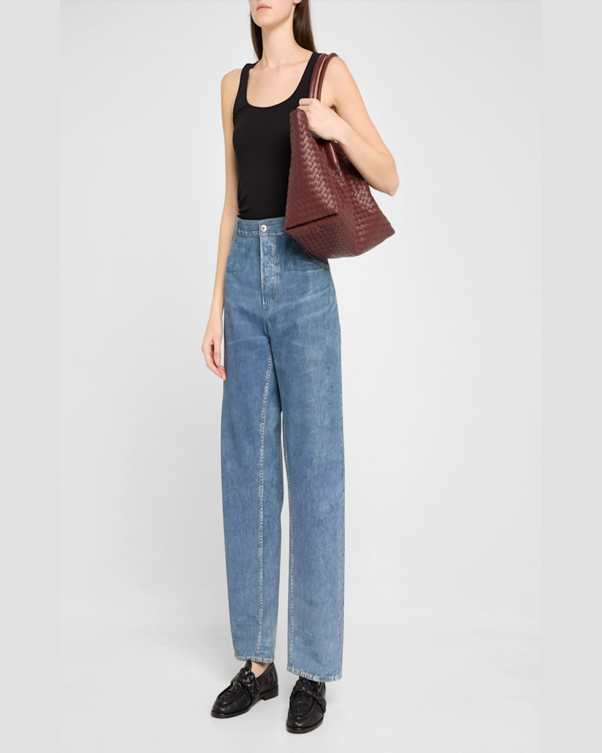 Bottega Veneta Pinacoteca Medium Leather Tote Bag In Madder Brown