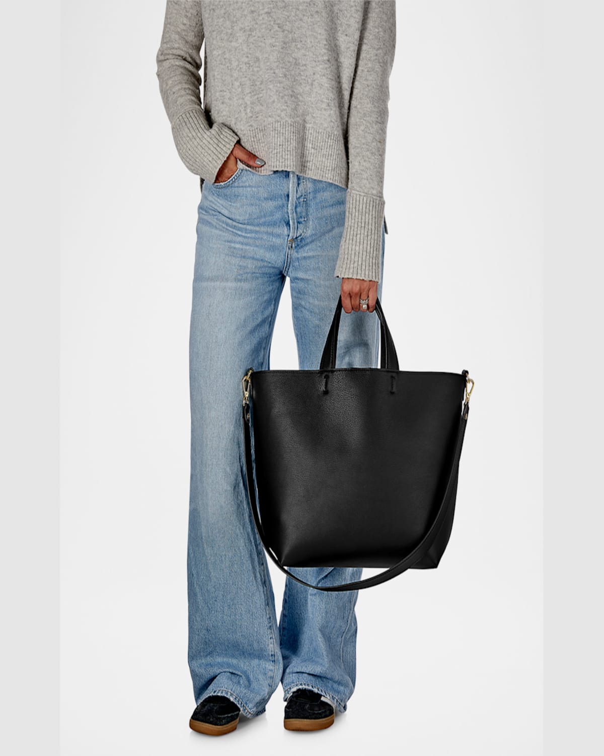 Gigi New York Austin Leather Tote Bag In Black