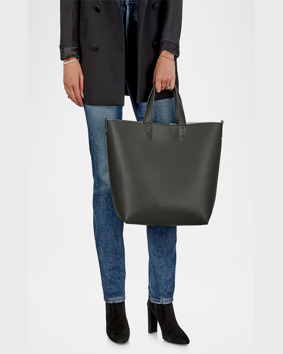 Gigi New York Austin Leather Tote Bag In Anthracite