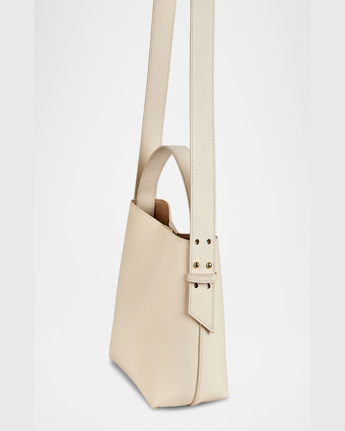 Gigi New York Selena Leather Bucket Bag In Ivory