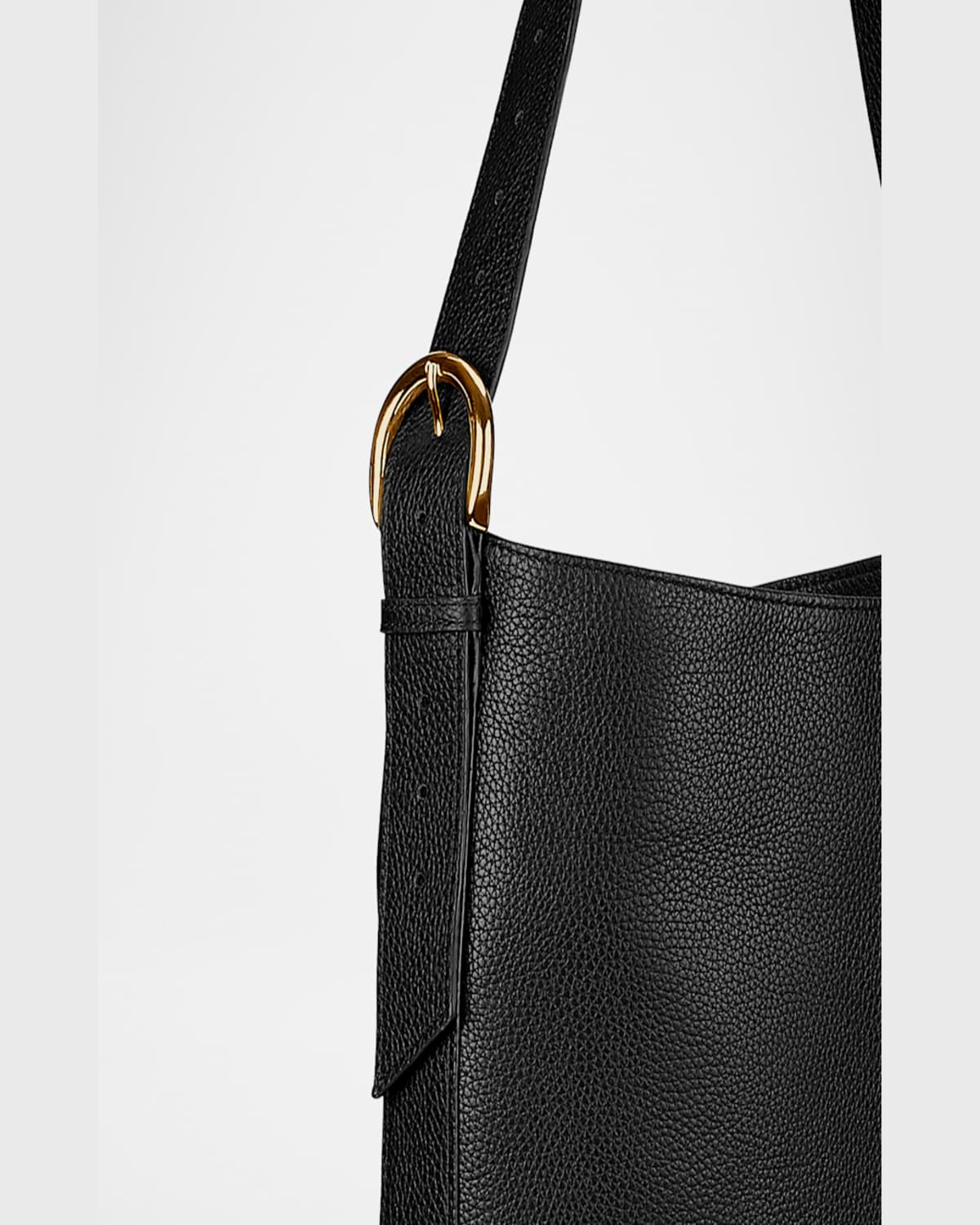 Gigi New York Avery Leather Bucket Bag In Black