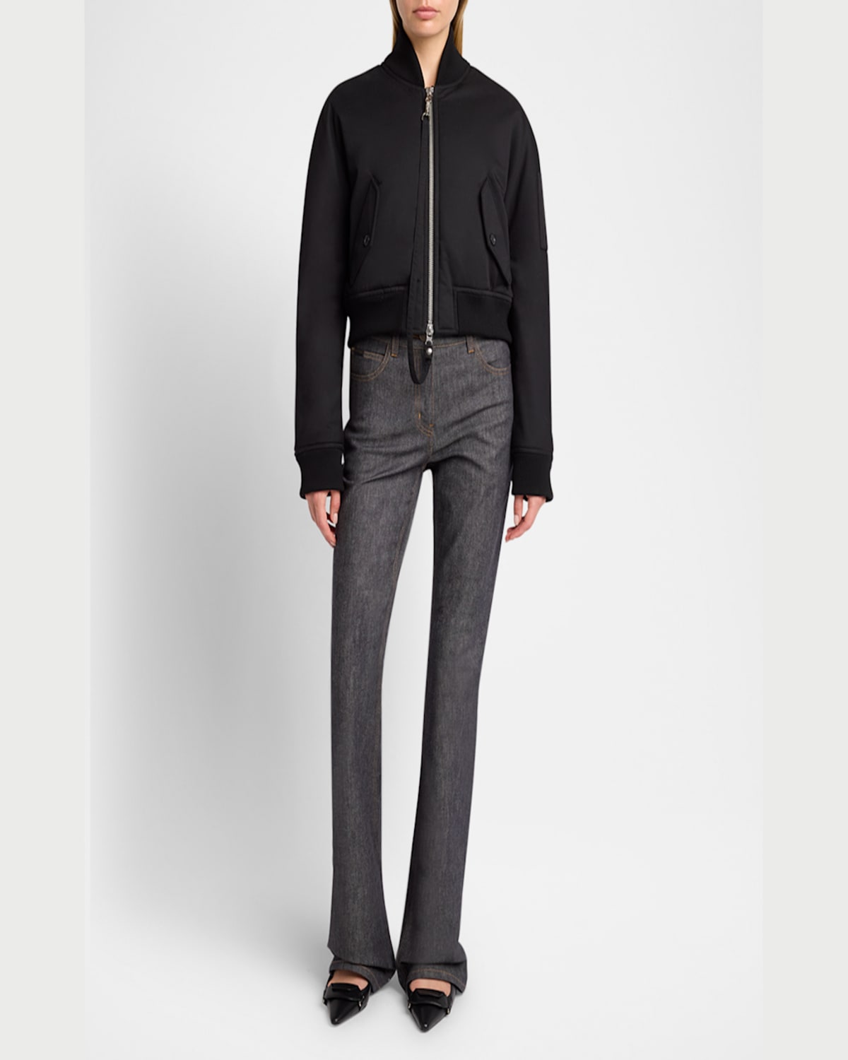 Courrèges Scuba Bomber Jacket Casual Jackets And Parka Black
