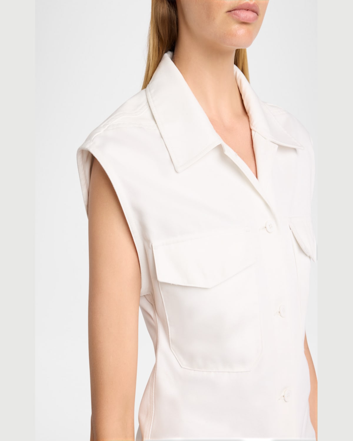 Courrèges Cap-sleeve Button-down Top