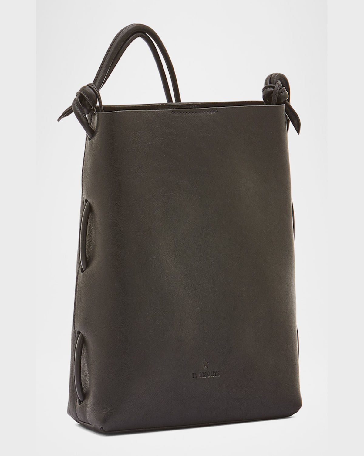 Il Bisonte Snodo Knot Leather Shoulder Bag In Black