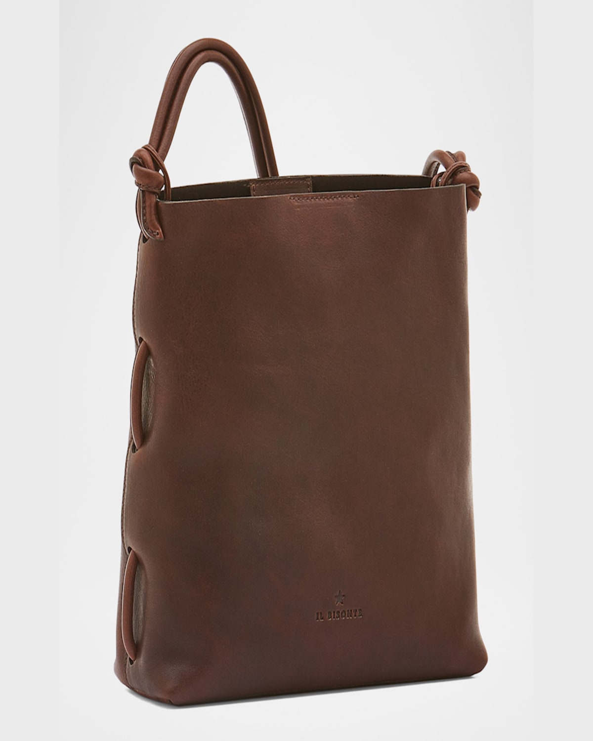 Il Bisonte Snodo Knot Leather Shoulder Bag In Caffe