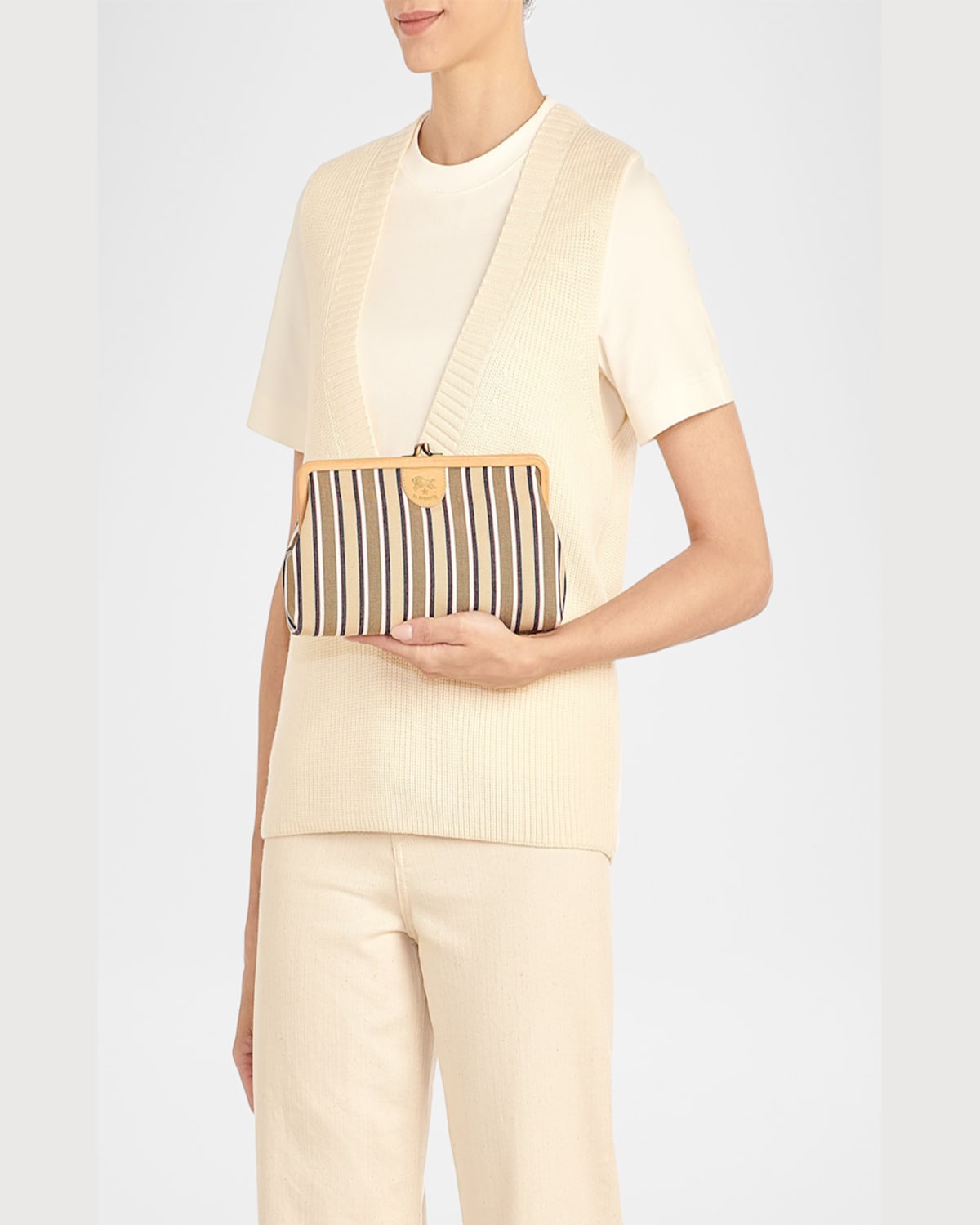 Il Bisonte Manuela Frame Canvas Clutch Bag