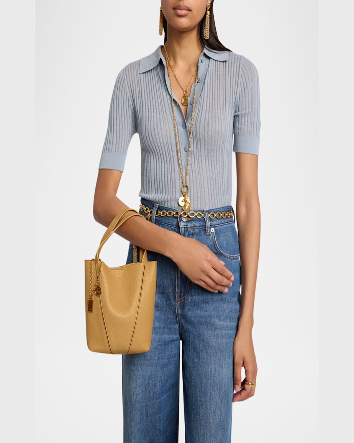 Chloé Small Spin Tote In Grained Leather Bags In Black