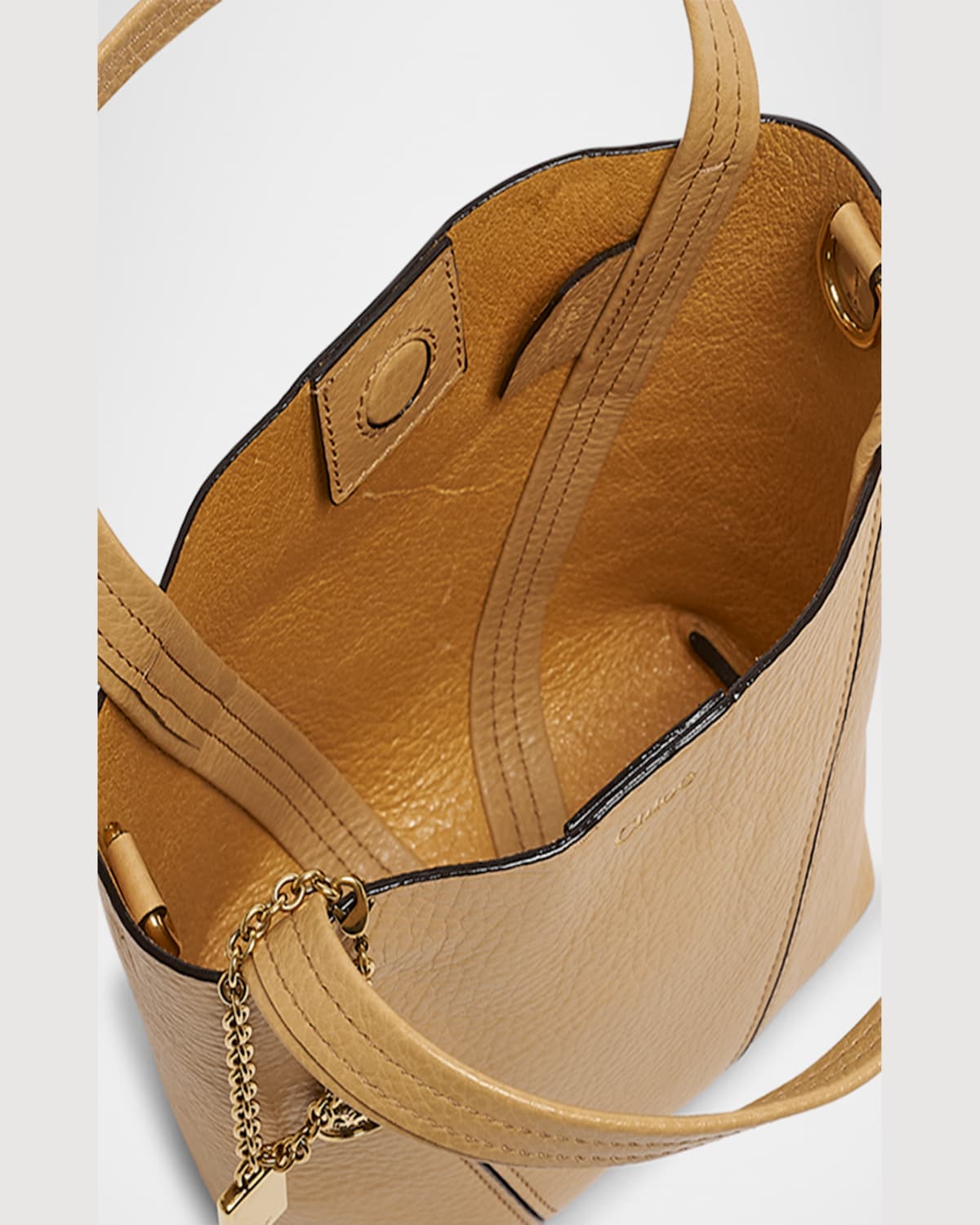 Chloé Small Spin Tote In Grained Leather Bags In Black