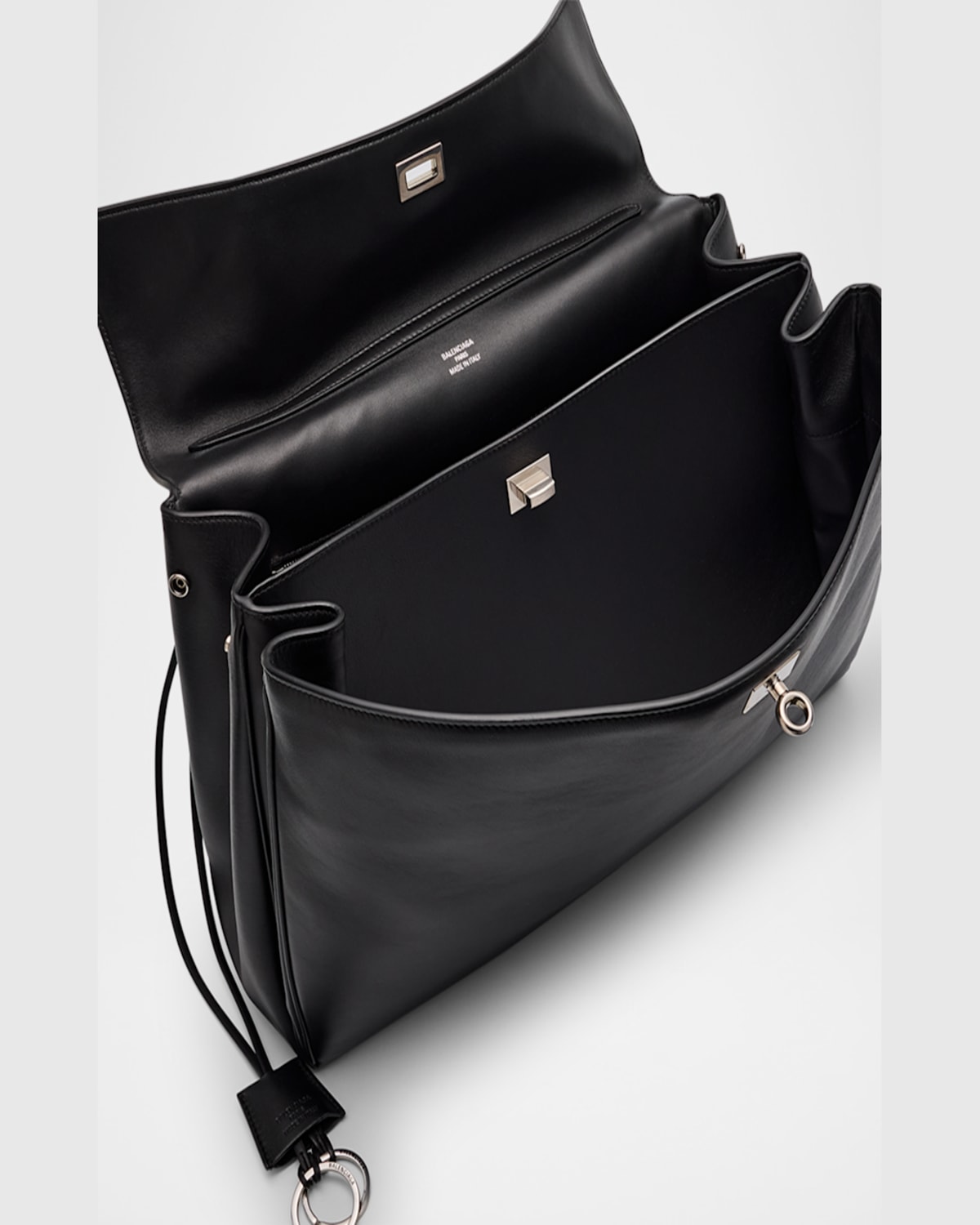 Balenciaga Medium Black Rodeo Bag In Hammered Calfskin Women