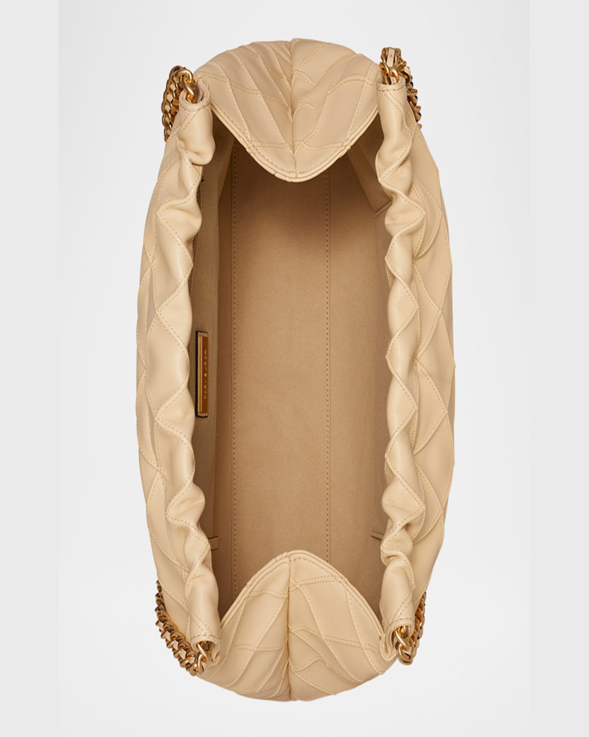 Tory Burch Fleming Chain Quilted Leather Hobo Bag In Vanilla Soft Serve