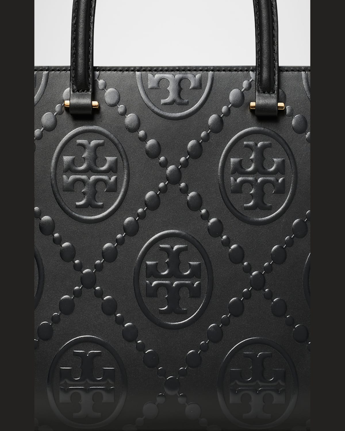 Shop Tory Burch T Monogram Embossed Square Tote Bag In Black