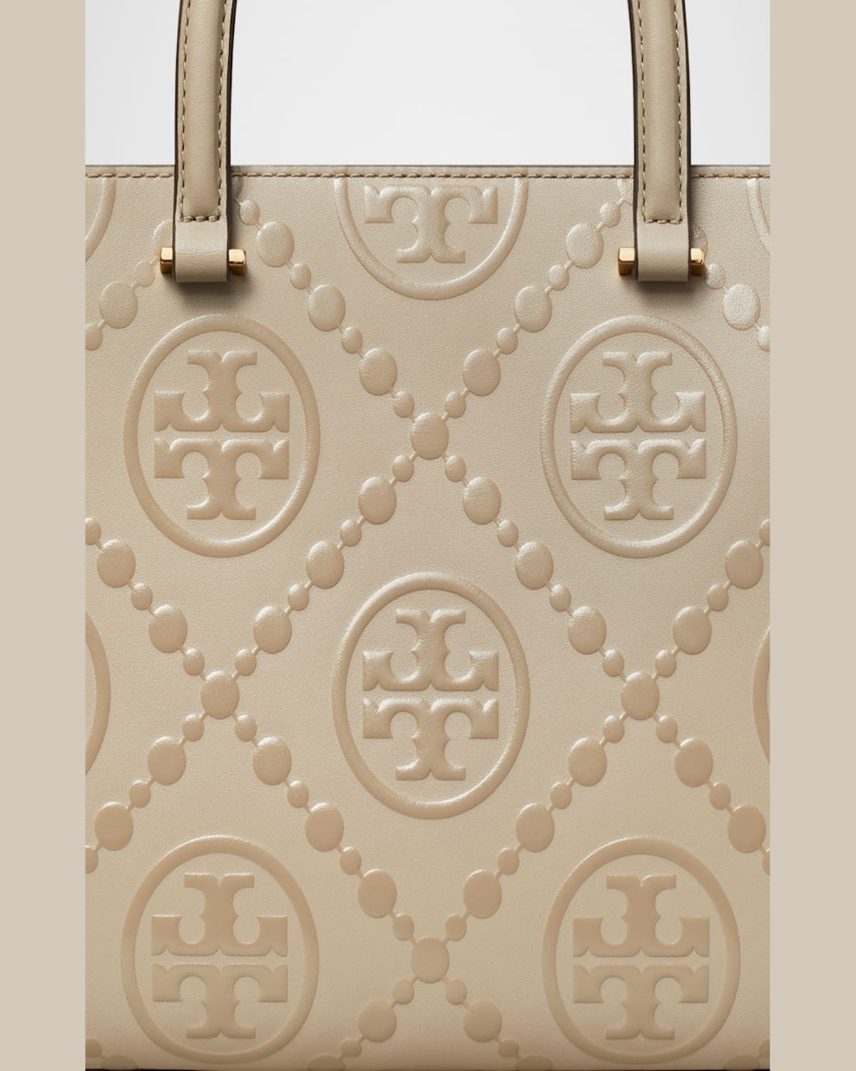 Shop Tory Burch T Monogram Embossed Square Tote Bag In Fresh Clay