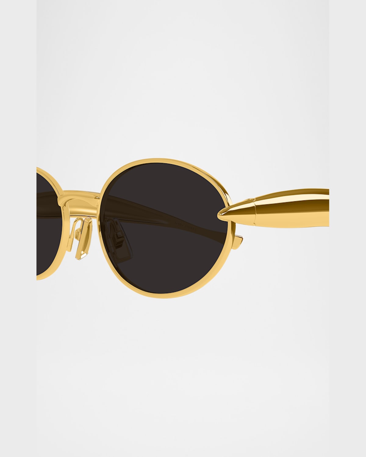 Bottega Veneta Sardine Logo Engraved Metal Sunglasses In Gold