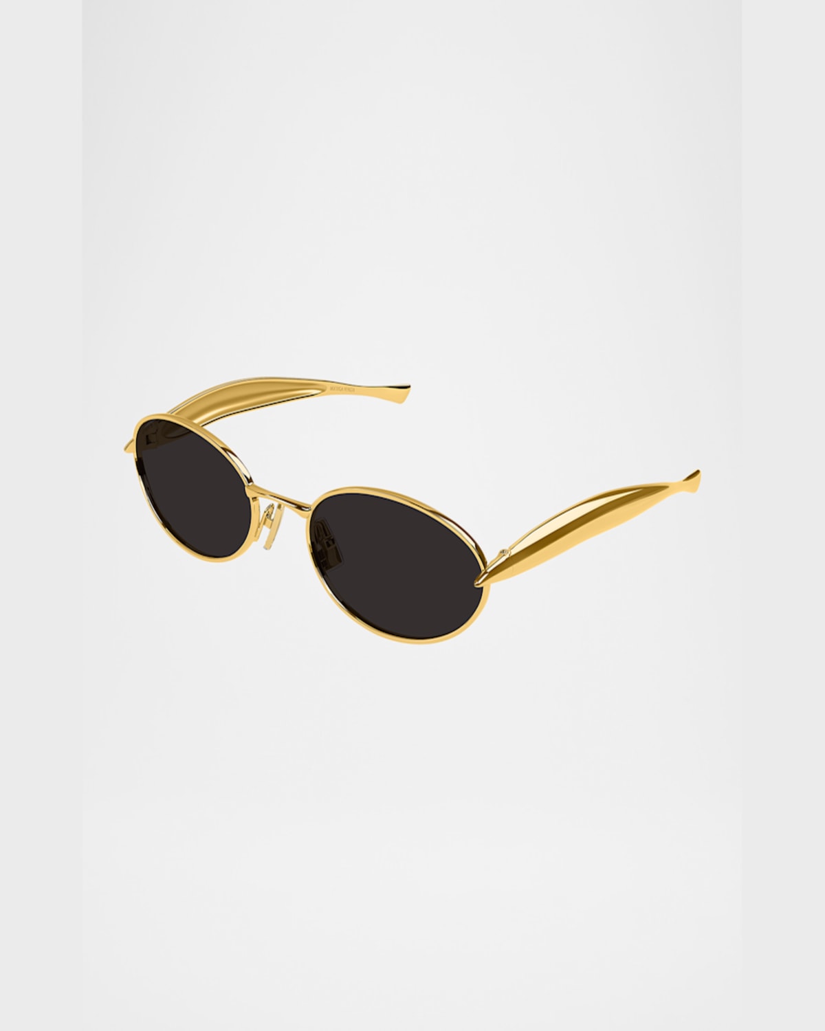 Bottega Veneta Sardine Logo Engraved Metal Sunglasses In Gold