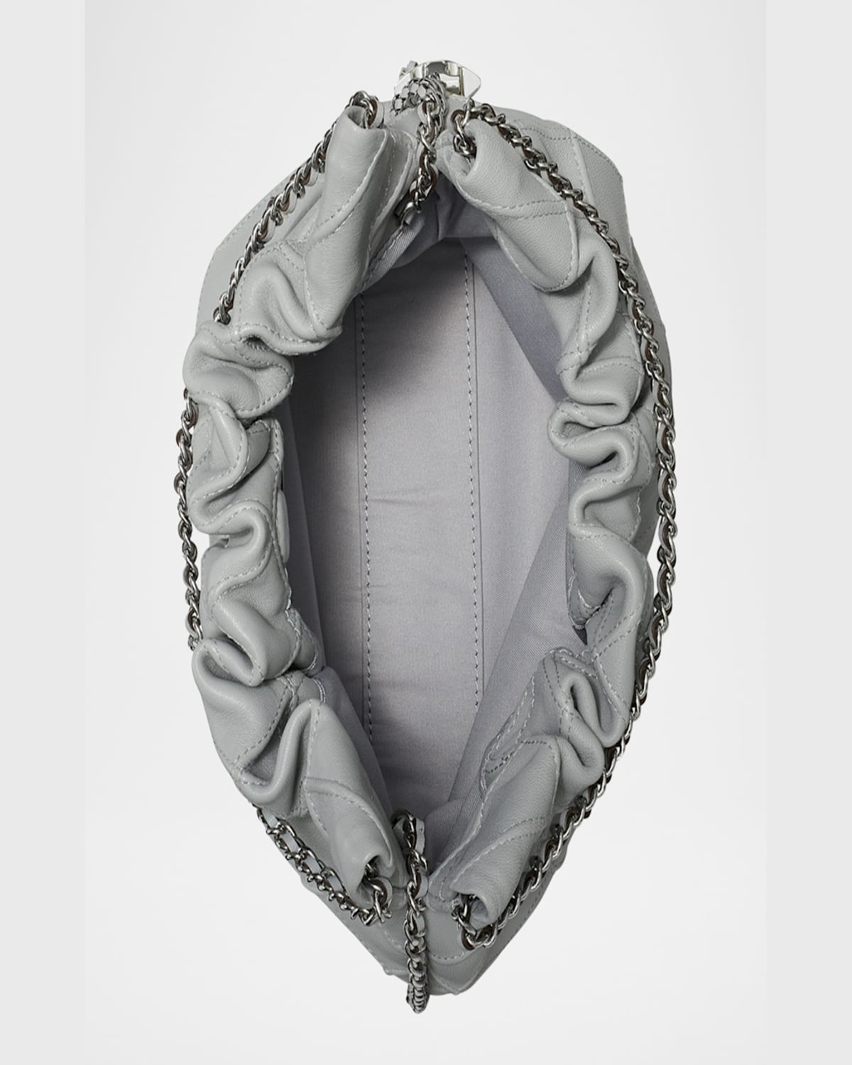 Tory Burch Fleming Mini Quilted Leather Hobo Bag In Gray